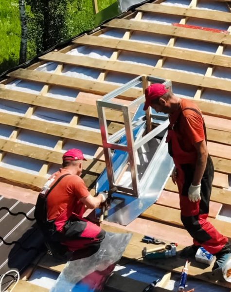 Orange And White Modern Roofing Services Instagram Post - 1