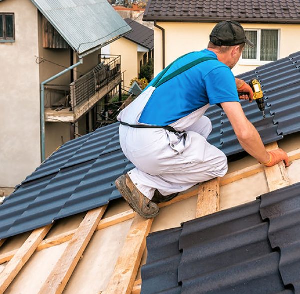 Blue And White Modern Roofing Services Instagram Post - 1